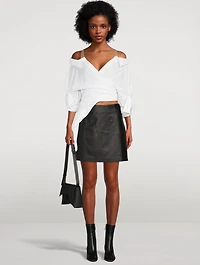 Leather High-Waisted Mini Skirt