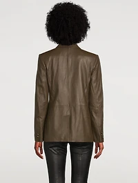 Leather Double-Breasted Blazer