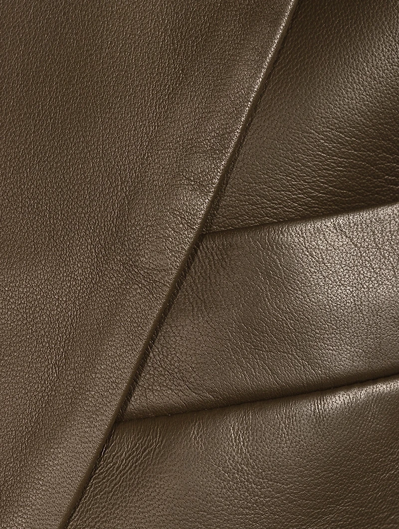 Leather Double-Breasted Blazer
