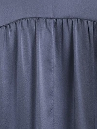 Silk Shaped Collar V-Neck Blouse