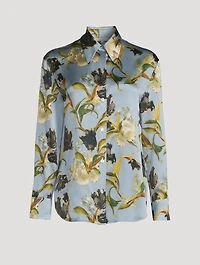 Nouveau Silk Blouse Tulip Print