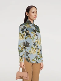 Nouveau Silk Blouse Tulip Print