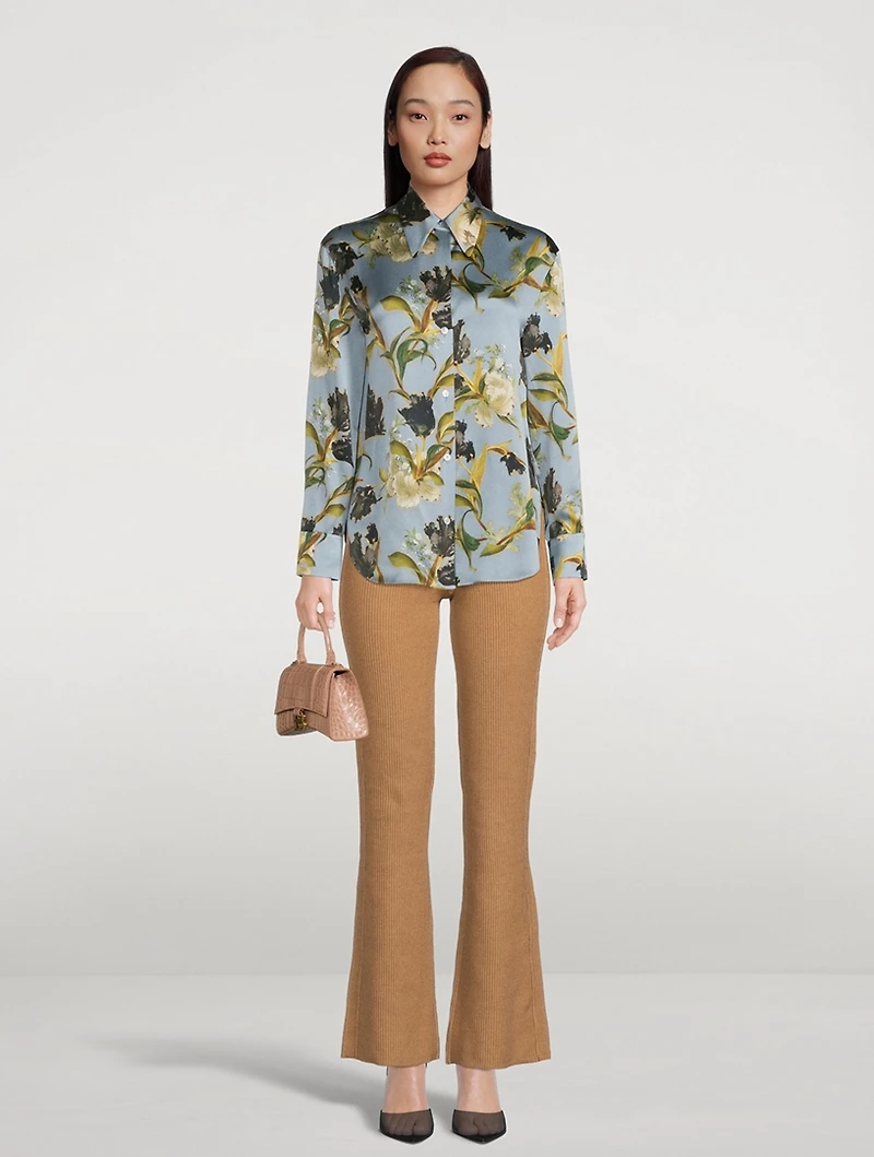 Nouveau Silk Blouse Tulip Print