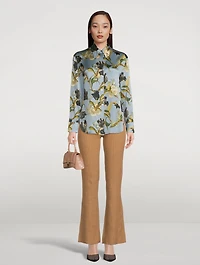 Nouveau Silk Blouse Tulip Print