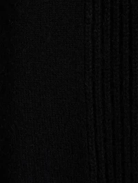 Wool Cashmere Ribbed Placket Cardigan