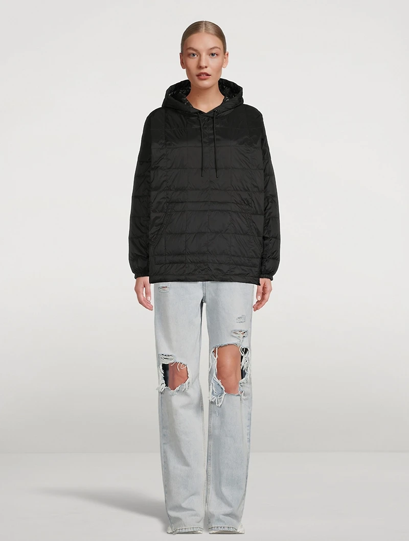 Oversized Nylon Down Hooded Jacket