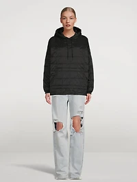Oversized Nylon Down Hooded Jacket