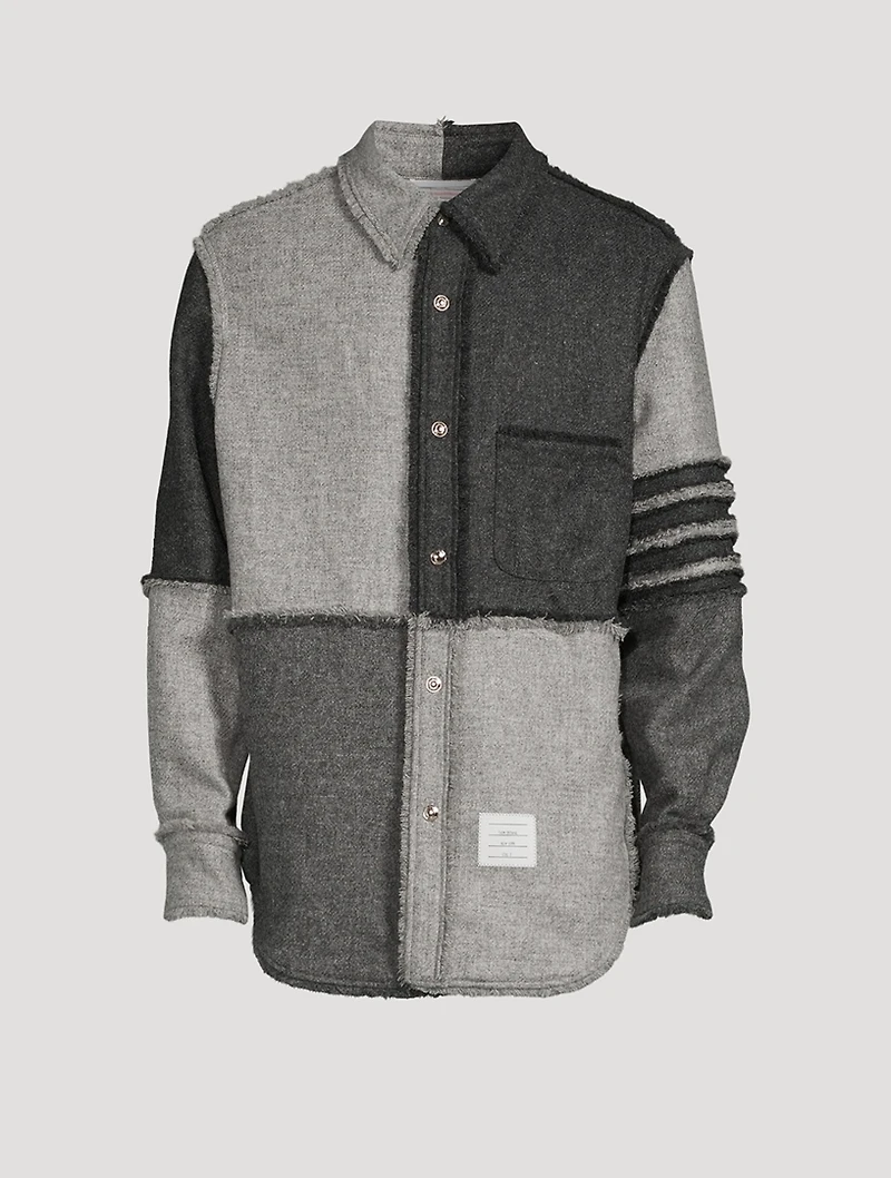Quarter Split Shetland Shirt Jacket