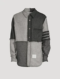 Quarter Split Shetland Shirt Jacket