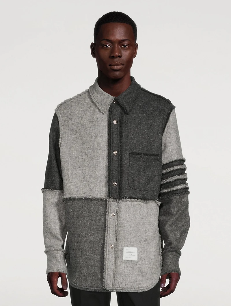 Quarter Split Shetland Shirt Jacket