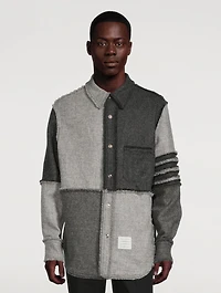 Quarter Split Shetland Shirt Jacket