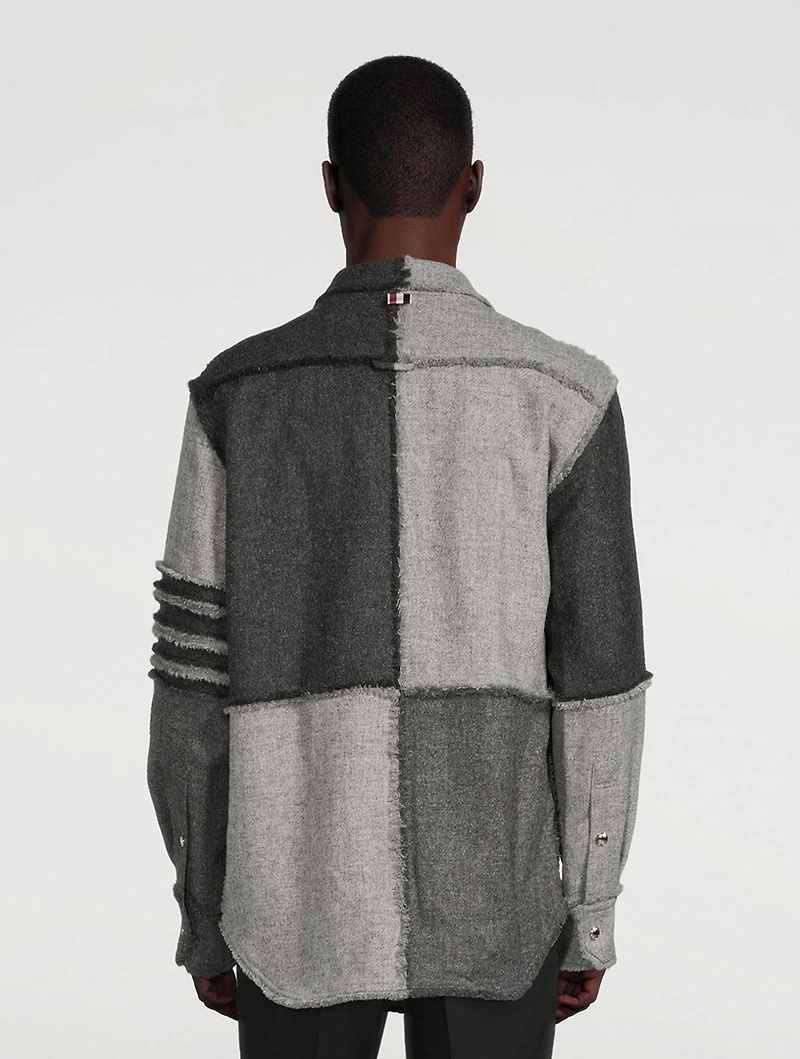 Quarter Split Shetland Shirt Jacket