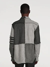 Quarter Split Shetland Shirt Jacket