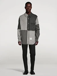 Quarter Split Shetland Shirt Jacket