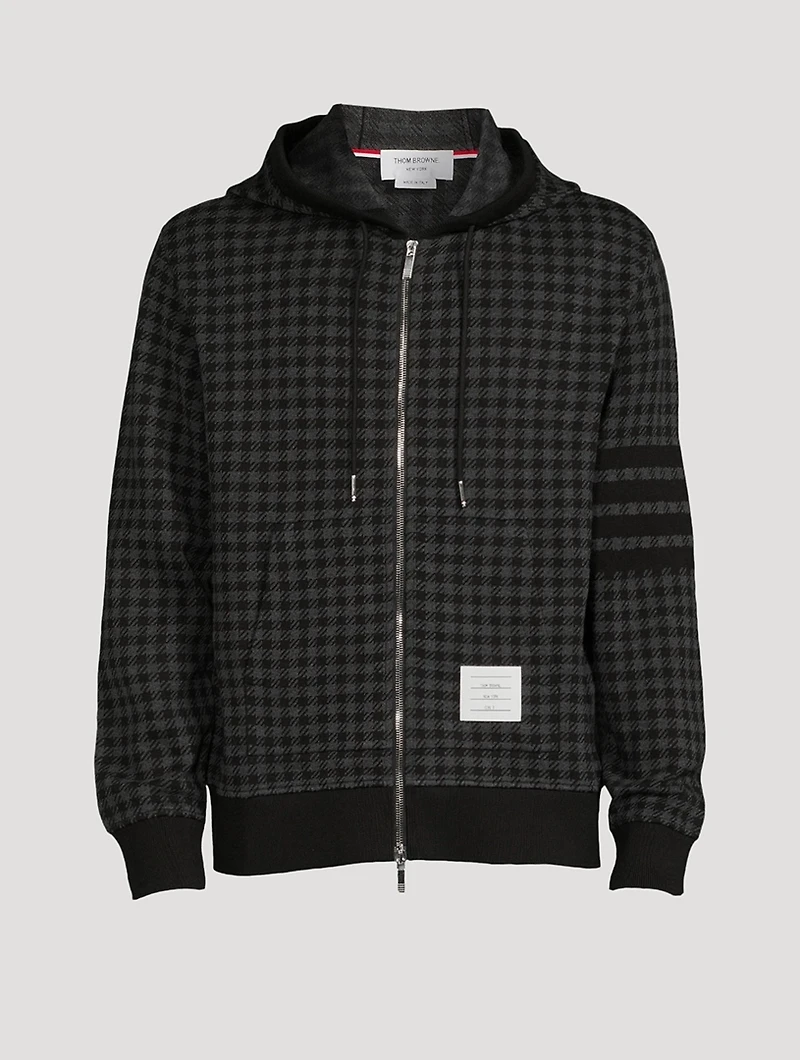 Cotton Jacquard Zip Hoodie Gunclub Check Print