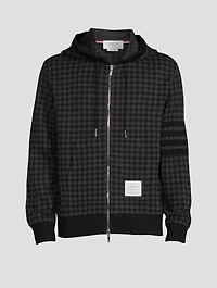 Cotton Jacquard Zip Hoodie Gunclub Check Print