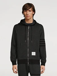 Cotton Jacquard Zip Hoodie Gunclub Check Print
