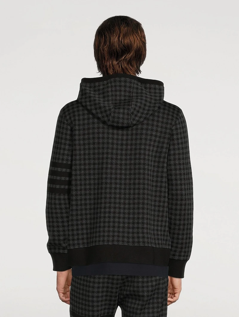 Cotton Jacquard Zip Hoodie Gunclub Check Print