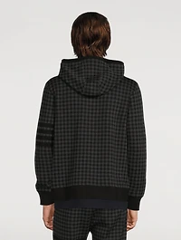Cotton Jacquard Zip Hoodie Gunclub Check Print