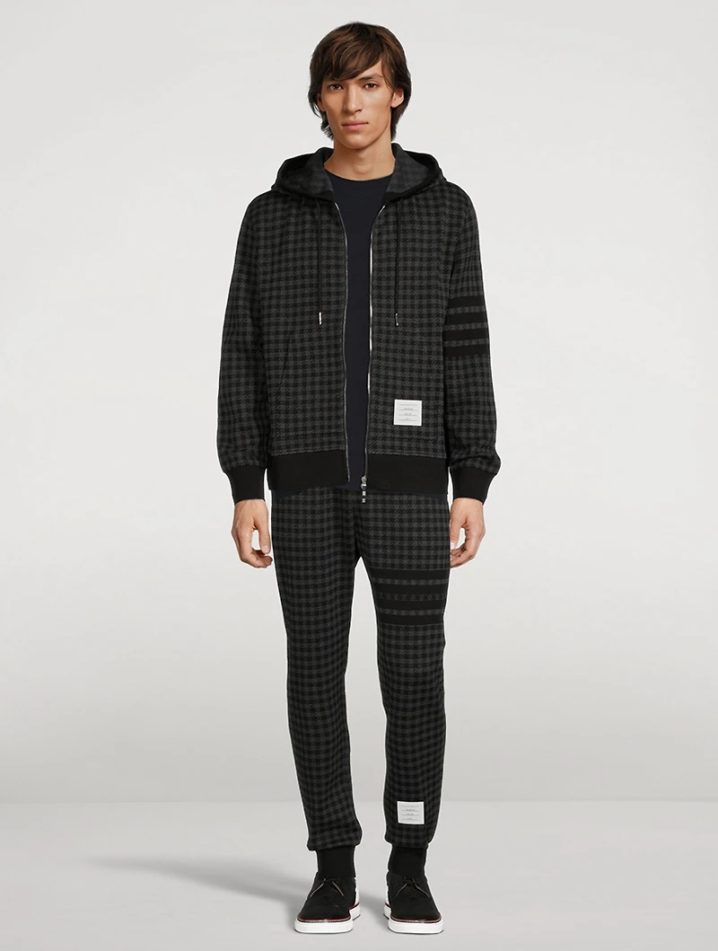 Cotton Jacquard Zip Hoodie Gunclub Check Print