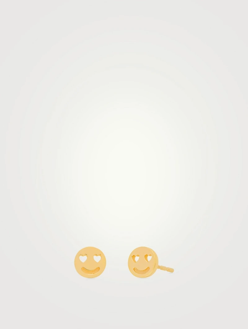 14K Gold Happiness Stud Earrings