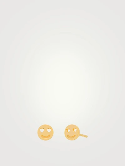 14K Gold Happiness Stud Earrings