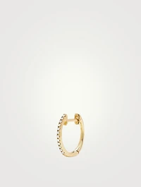 14K Gold Mini Huggie Earring With Diamonds