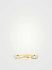 14K Gold Two-Tone Enamel Band Ring With Diamonds