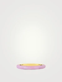 14K Gold Two-Tone Enamel Band Ring With Diamonds