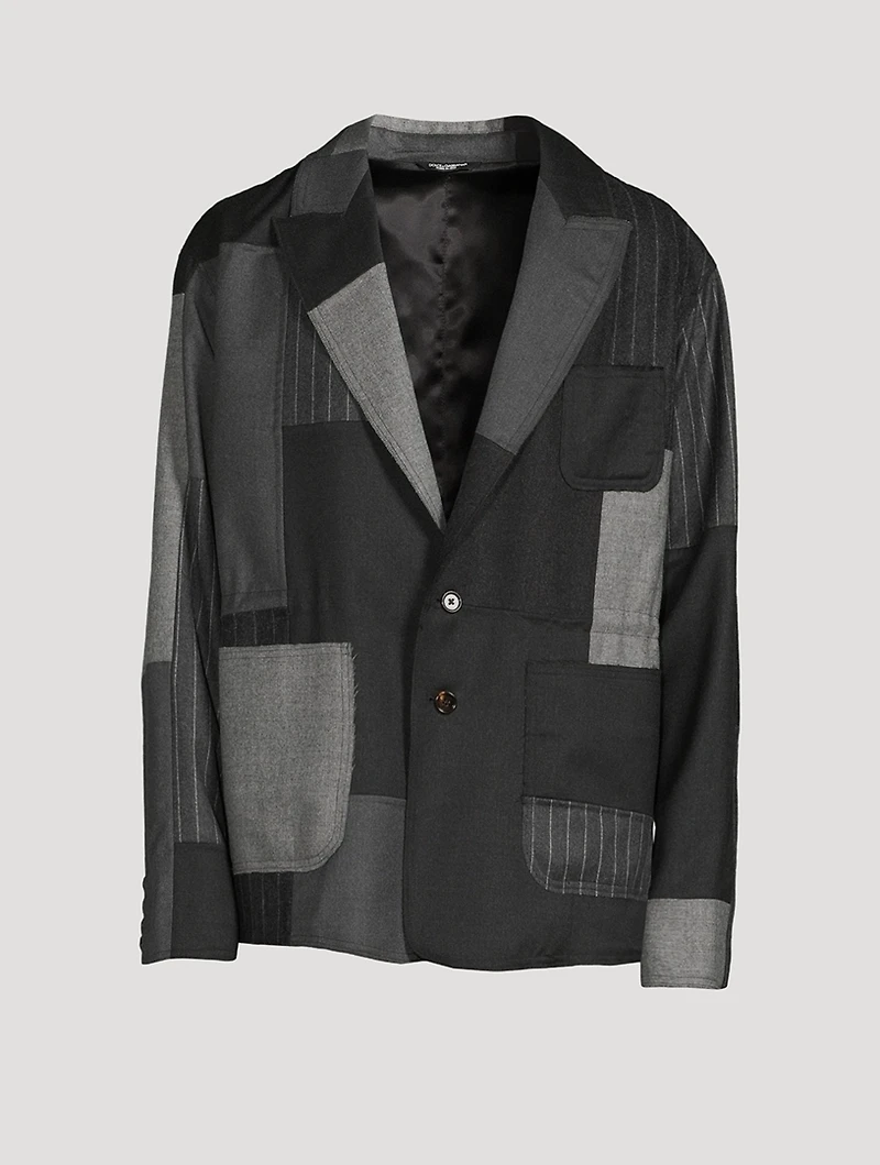 Wool-Blend Jacket Pinstriped Print