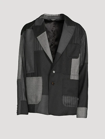 Wool-Blend Jacket Pinstriped Print