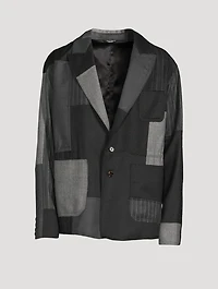 Wool-Blend Jacket Pinstriped Print
