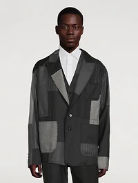Wool-Blend Jacket Pinstriped Print