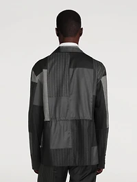 Wool-Blend Jacket Pinstriped Print