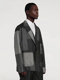 Wool-Blend Jacket Pinstriped Print