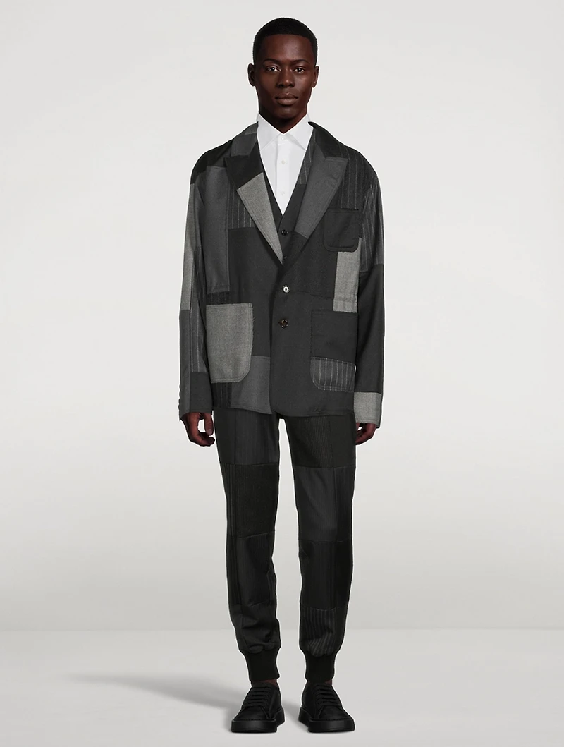 Wool-Blend Jacket Pinstriped Print