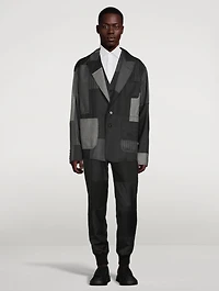 Wool-Blend Jacket Pinstriped Print