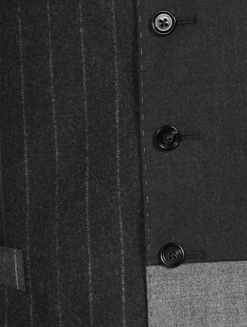 Wool-Blend Vest Pinstriped Print