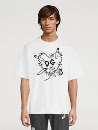 Heart Pin Cotton T-Shirt