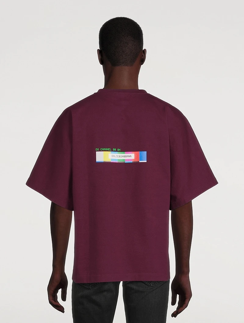 Cotton T-Shirt Glitch Print