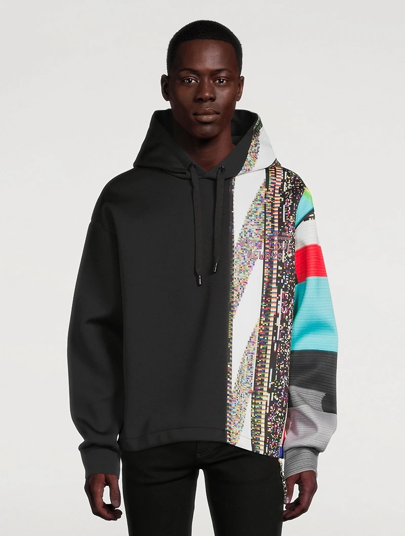Printed Technical Jersey Hoodie