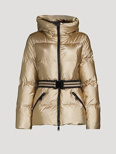 Grace Belted Metallic Down Jacket
