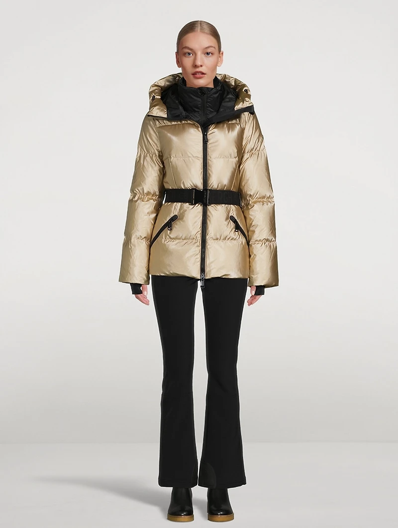 Grace Belted Metallic Down Jacket
