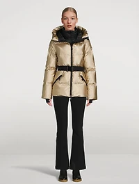 Grace Belted Metallic Down Jacket