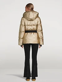 Grace Belted Metallic Down Jacket