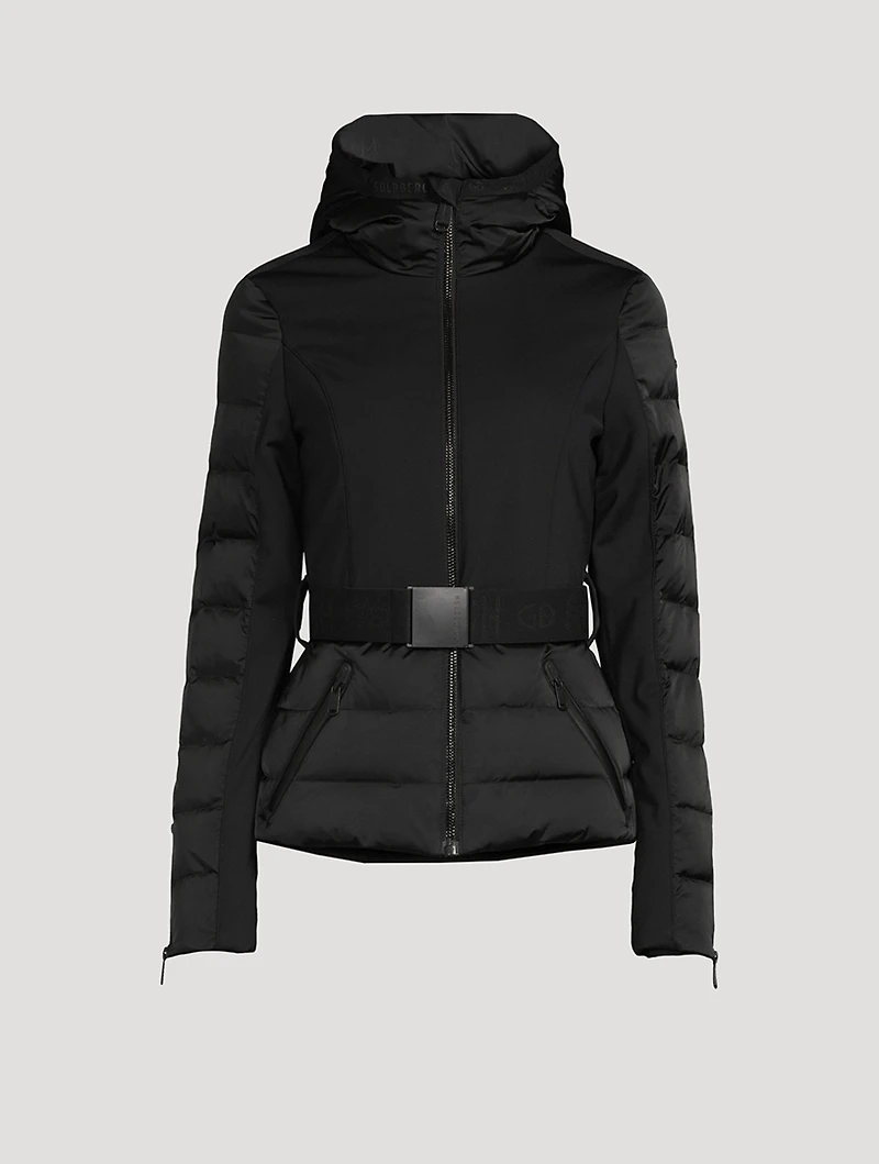 San Luis Belted Satin Down Jacket