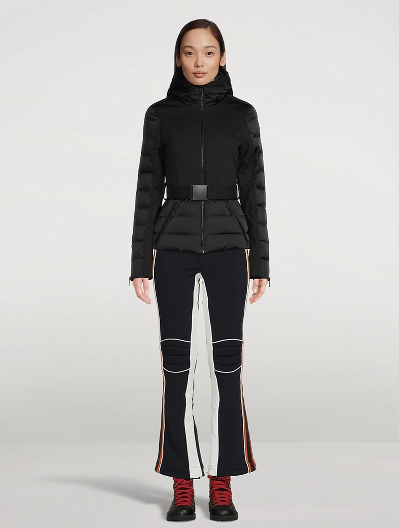 San Luis Belted Satin Down Jacket