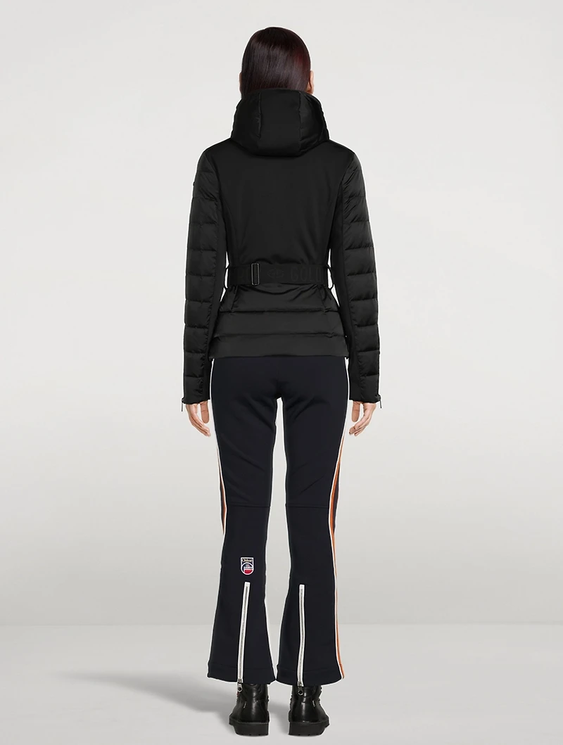 San Luis Belted Satin Down Jacket