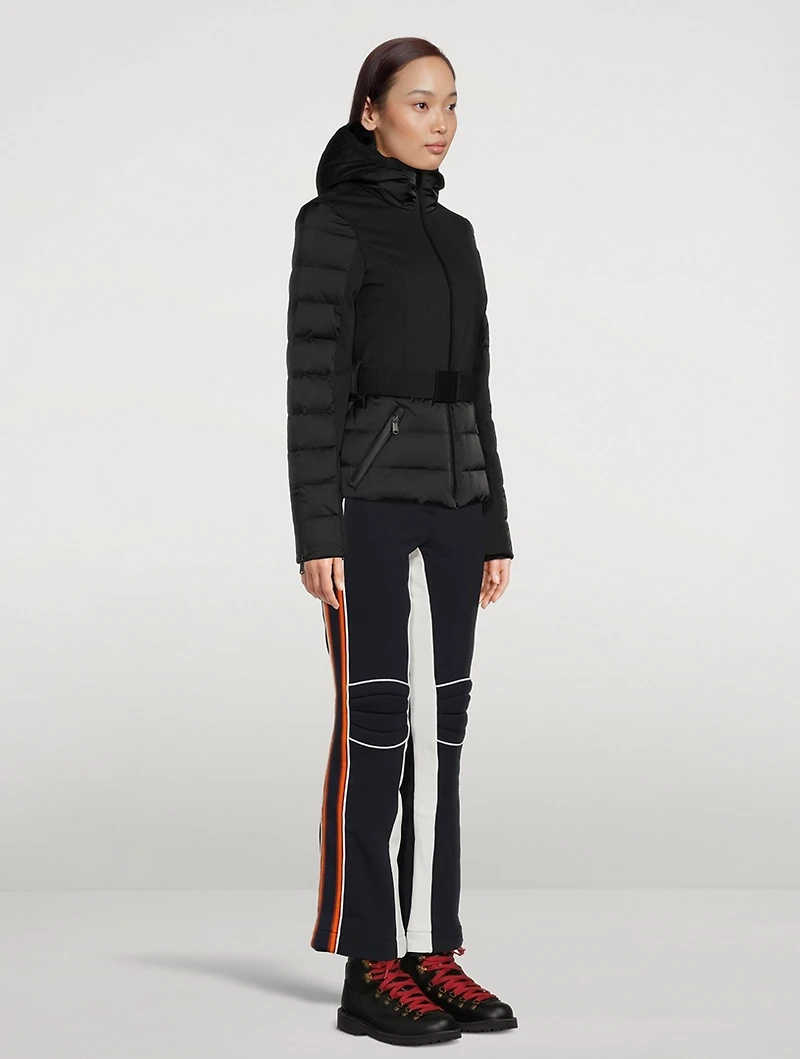 San Luis Belted Satin Down Jacket