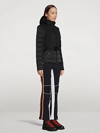 San Luis Belted Satin Down Jacket